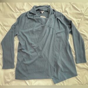 LuLaRoe Allison Textured Waterfall Cardigan, Blue, M, NWT